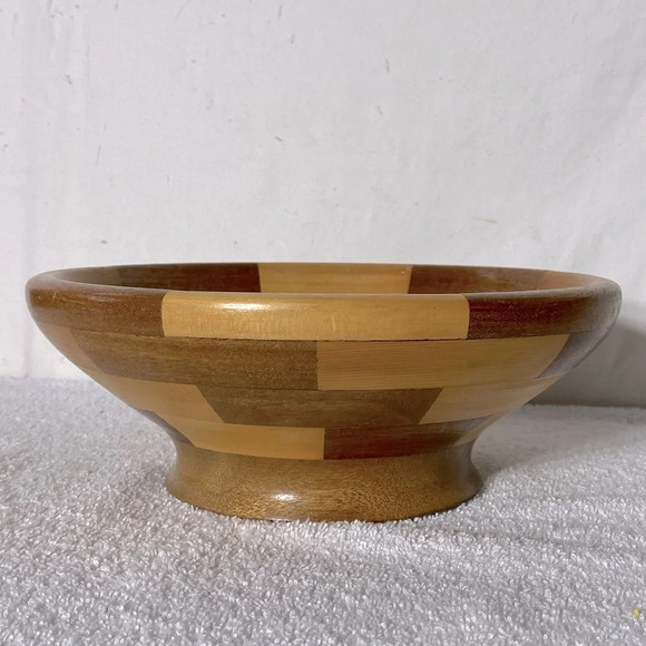 Handmade Medium Sized Segmented Wood Bowl - Picture 4 of 13